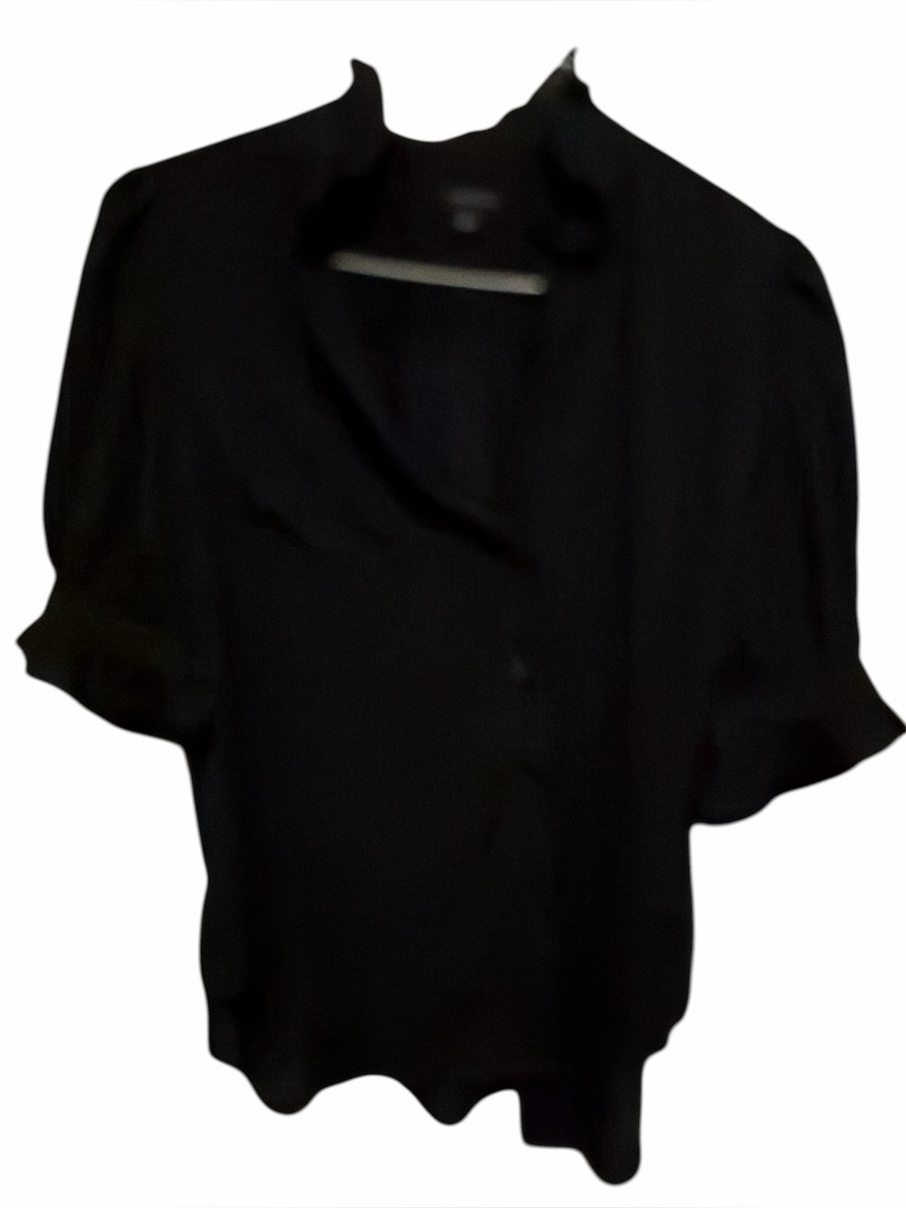 Ann Taylor Black Short-Sleeve Blouse